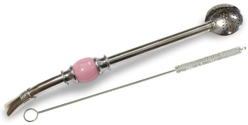 Bombilla Bola Rosa ze szczoteczką