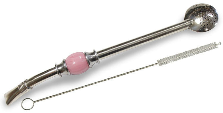 Bombilla Bola Rosa ze szczoteczką
