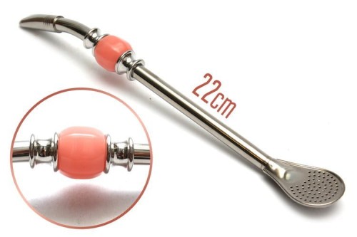 Bombilla nierdzewna Lagrima Rosado ze szczoteczką 22cm