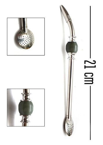 Bombilla nierdzewna Bola Gris ze szczoteczką 21cm