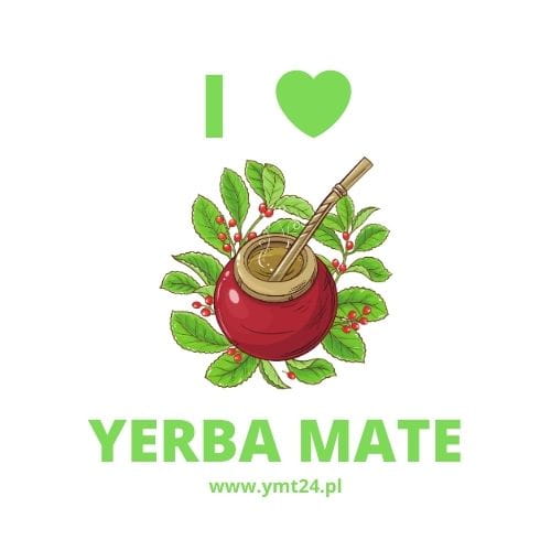 Vlepka (naklejka) I Love Yerba Mate biała