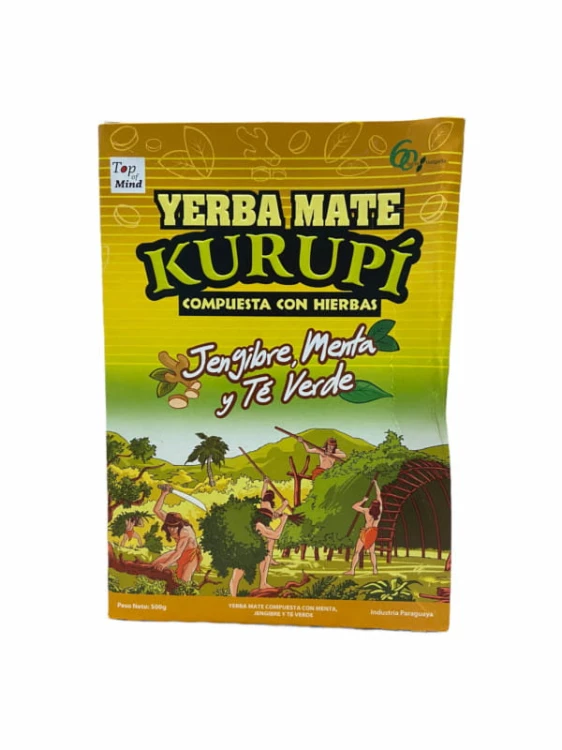 Yerba mate Kurupi Jengibre, Menta y Te Verde 500g