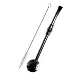 Bombilla Bortonaggio "Grande Anel" INOX 19 cm ze szczoteczką