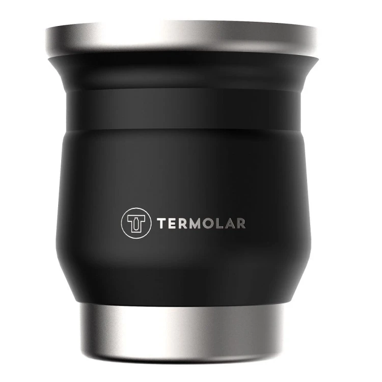 Cuia de Inox "Tupi" Preta Termolar 250 ml