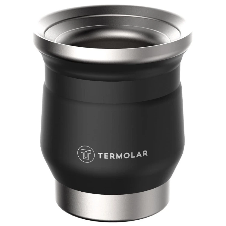 Cuia de Inox "Tupi" Preta Termolar 250 ml: widok z góry