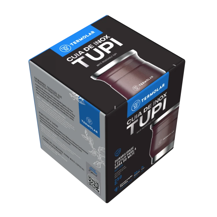 Cuia de Inox "Tupi" Bronze Termolar 250 ml: pudełko
