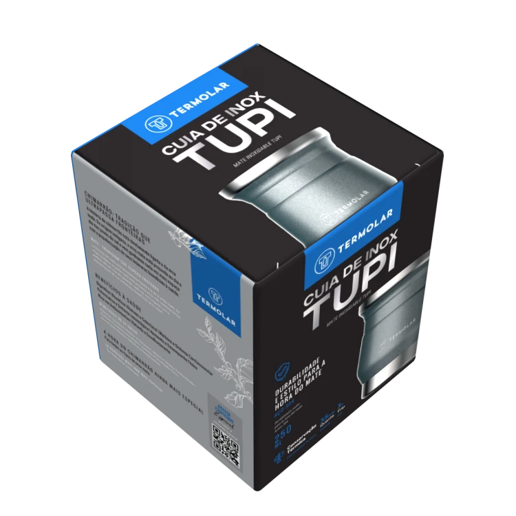 Cuia de Inox "Tupi" Chumbo Termolar 250 ml: pudełko