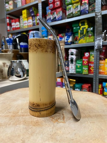 Bombilla (bomba) Bortonaggio 1000 Furos Handmade INOX ze szczoteczką 21 cm