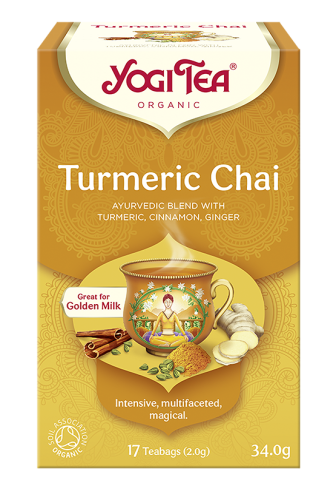 Ajurwedyjska herbatka Turmeric Chai YogiTea Organic 17x2g