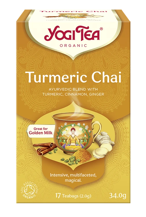 Ajurwedyjska herbatka Turmeric Chai YogiTea Organic 17x2g
