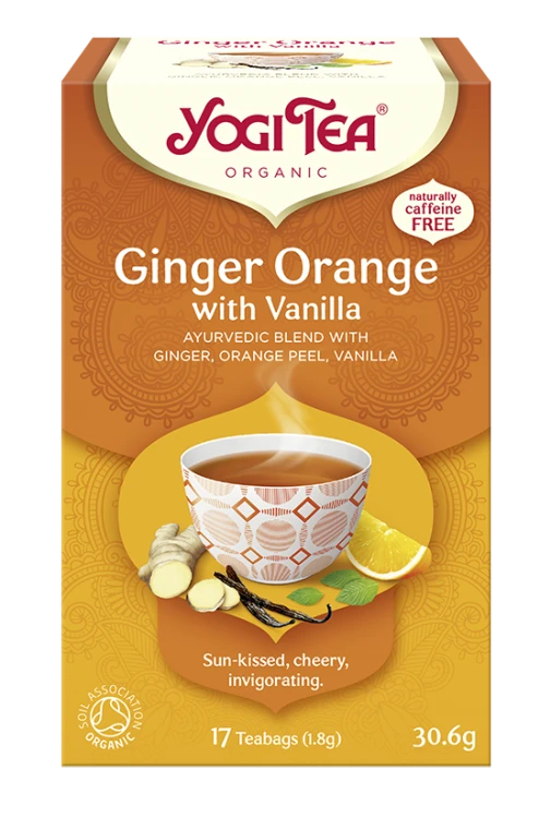 Ajurwedyjska herbatka Ginger Orange YogiTea Organic 17x1,8g