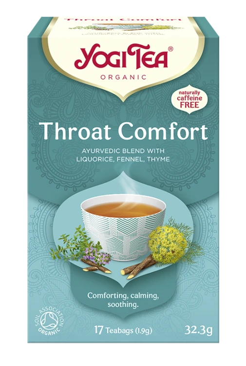 Ajurwedyjska herbatka Throat Comfort YogiTea Organic 17x1,9g