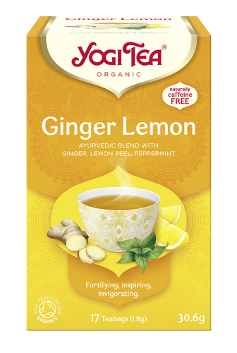 Ajurwedyjska herbatka Ginger Lemon YogiTea Organic 17x1,8g