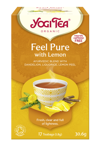 Ajurwedyjska herbatka Feel Pure with Lemon YogiTea Organic 17x1,8g