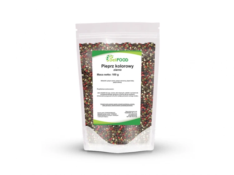 Pieprz kolorowy ziarno 100g DeliFood