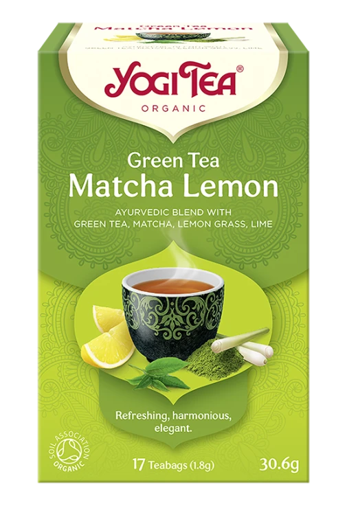 Ajurwedyjska herbatka Green Tea Matcha Lemon YogiTea Organic 17x1,8g