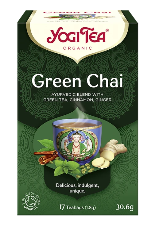 Ajurwedyjska herbatka Green Chai YogiTea Organic 17x1,8g