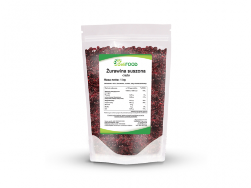 Żurawina suszona cięta 1kg DeliFood