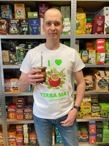 Biała koszulka - T-shirt męski "I Love Yerba mate" S-XL