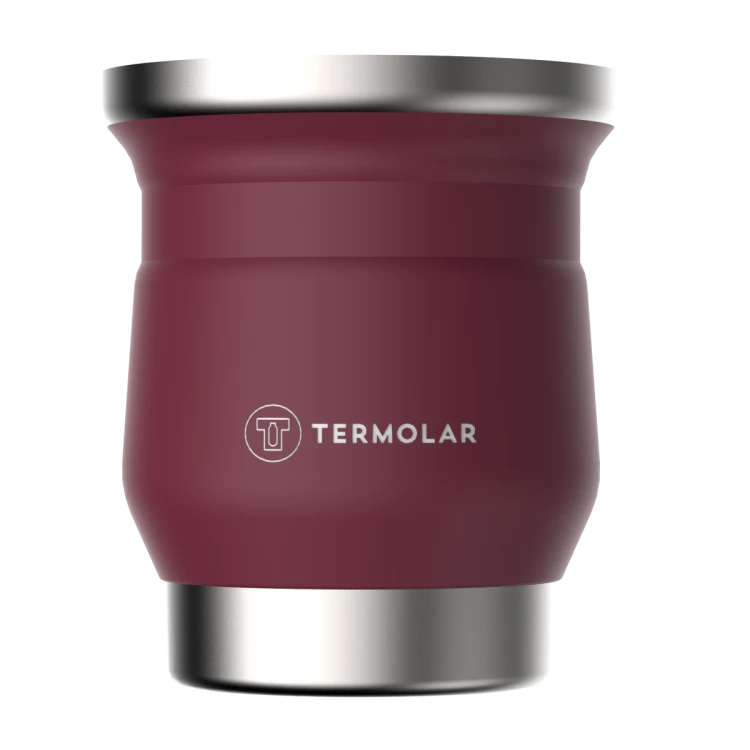 Cuia de Inox "Tupi" Rosa Termolar 250 ml - widok z boku