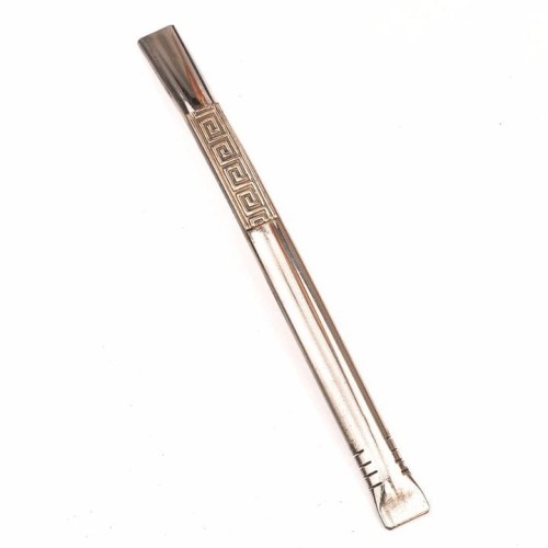 Bombilla La Chaquena Chata con fleje de Alpaca 16,5 cm INOX