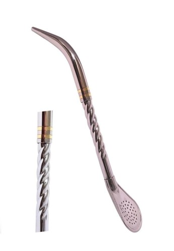 Bombilla La Correntina Pico del loro cincelada 18,5 cm INOX