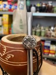 Bombilla nierdzewna La Mendocina - wzór kwiat