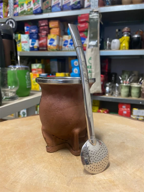 Bombilla (bomba) Baldo INOX z grawerem 19 cm