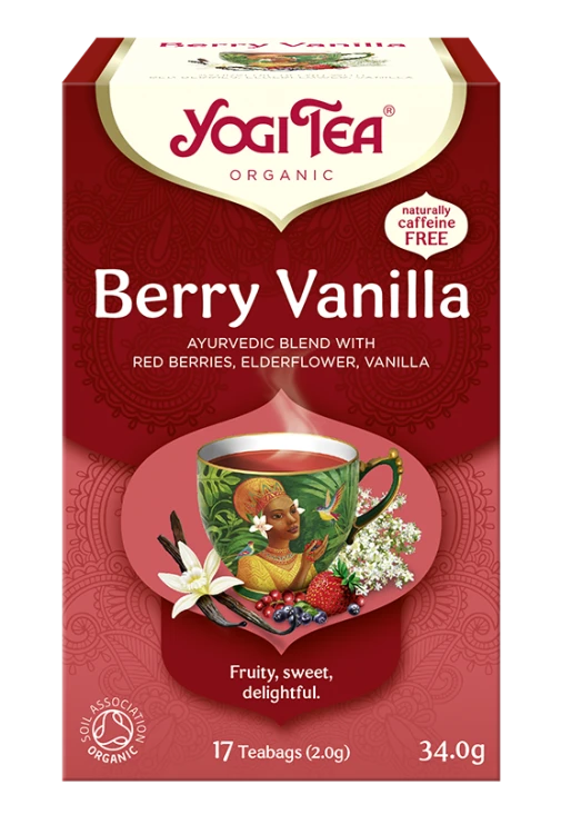 Ajurwedyjska herbatka "Berry Vanilla" YogiTea Organic 17x2g