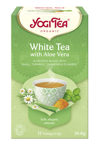 Ajurwedyjska herbatka "Whte Tea with Aloe Vera" YogiTea Organic 17x1,8g