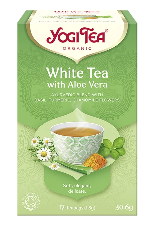 Ajurwedyjska herbatka "Whte Tea with Aloe Vera" YogiTea Organic 17x1,8g