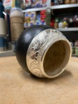 Tykwa Torpedo Arana zdobiona srebrem "Negro" 225 ml - widok z boku