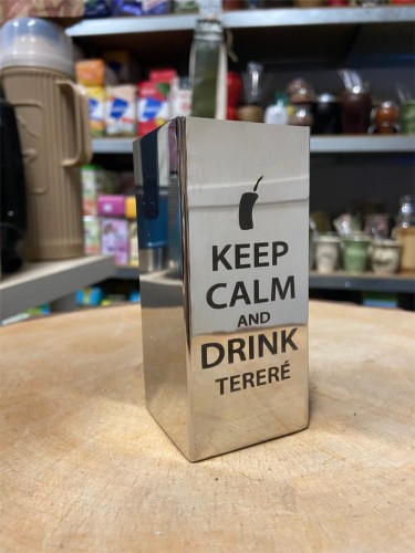 Stalowe naczynie do terere "Keep calm" Bortonaggio INOX 200 ml