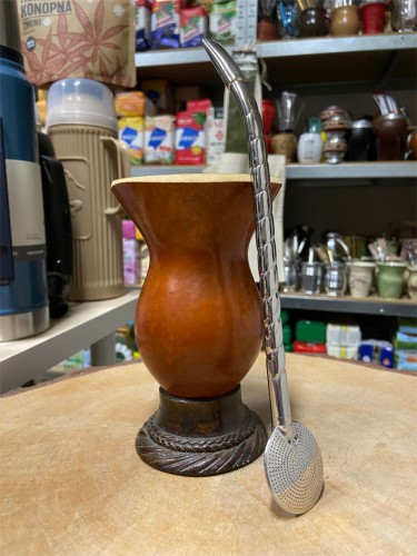 Bombilla (bomba) Bortonaggio 1000 Furos Handmade INOX ze szczoteczką 24 cm