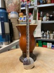 Bombilla (bomba) Bortonaggio 1000 Furos Handmade INOX ze szczoteczką 24 cm - widok na wprost