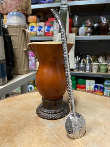 Bombilla (bomba) "Espiral" Bortonaggio 1000 Furos INOX ze szczoteczką 24 cm