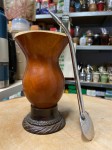 Bombilla (bomba) Simple z grawerem Bortonaggio 1000 Furos INOX ze szczoteczką 21 cm - widok z boku