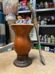 Bombilla (bomba) "Oro grande anel" Bortonaggio 1000 Furos INOX ze szczoteczką 25 cm - widok z boku