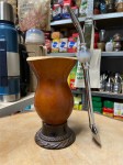 Bombilla (bomba)"Grande Piedra" Ecru Bortonaggio 1000 Furos INOX ze szczoteczką 25 cm - widok z boku