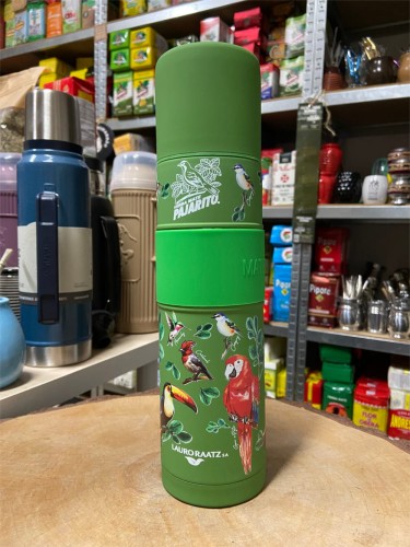Yerbomos 3 w 1 Pajarito 750 ml "Terere" Verde (zielony) z wzorami