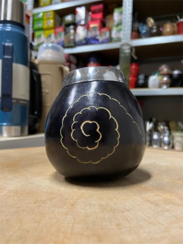 Tykwa Calabaza "Espiral" Negro 200-280 ml