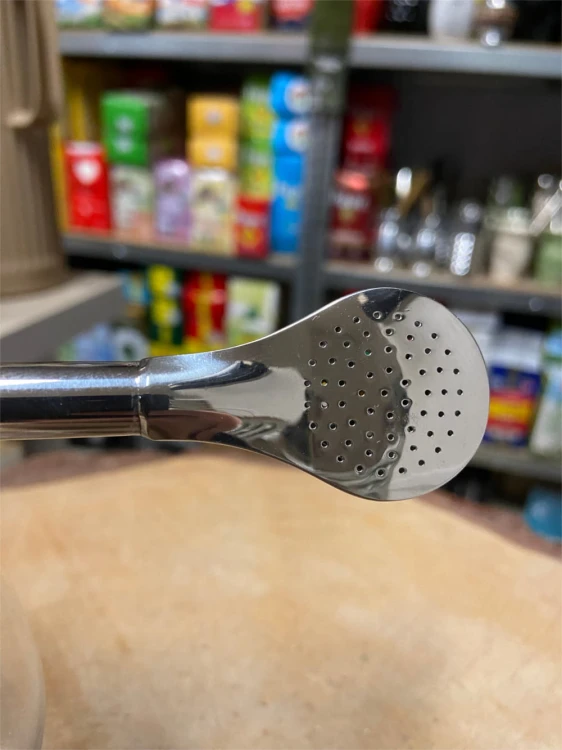 Bombilla nierdzewna Cuchara "Pico Rey" 19 cm INOX - zbliżenie na filtr