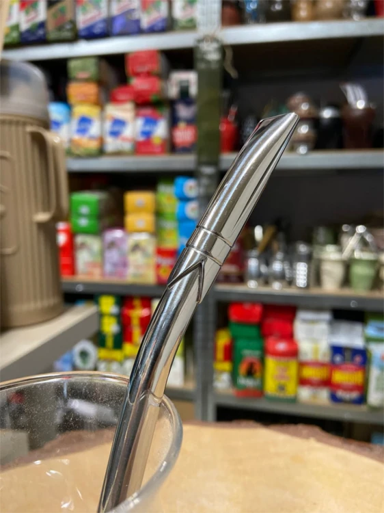 Bombilla nierdzewna Cuchara "Pico Rey" 19 cm INOX - zbliżenie na ustnik