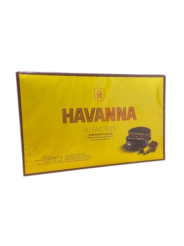 Alfajores Havanna Chocolate clasico (czekoladowe) pudełko 12 sztuk - 660g