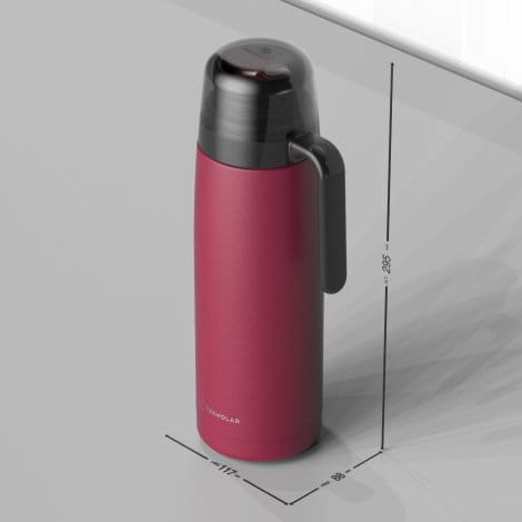 Termos Termolar R-Evolution "Cyber Rosa" 1l INOX - system "click" - rzut z boku
