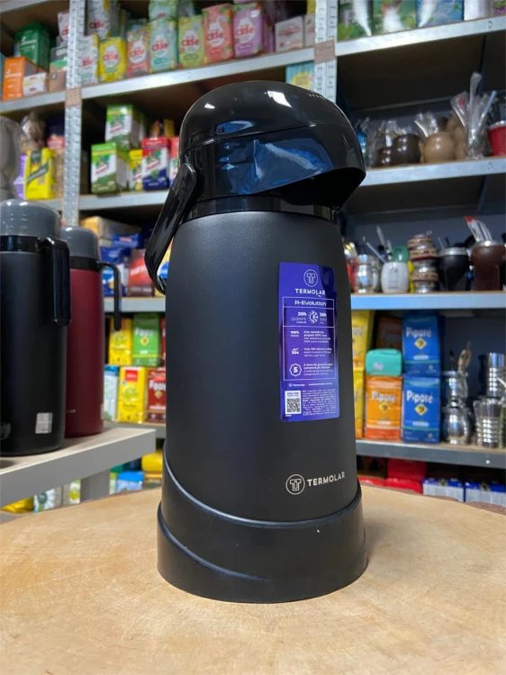 Termos Termolar R-Evolution "Negro" ciśnieniowy 1.2 l z pompką INOX