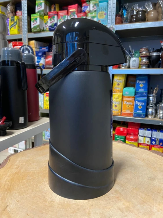Termos Termolar R-Evolution "Negro" ciśnieniowy 1.2 l z pompką INOX - widok z boku