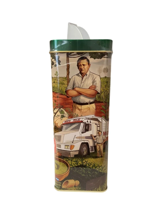 Puszka (yerbera) Mate Rojo Suave BCP - jeden z boków puszki