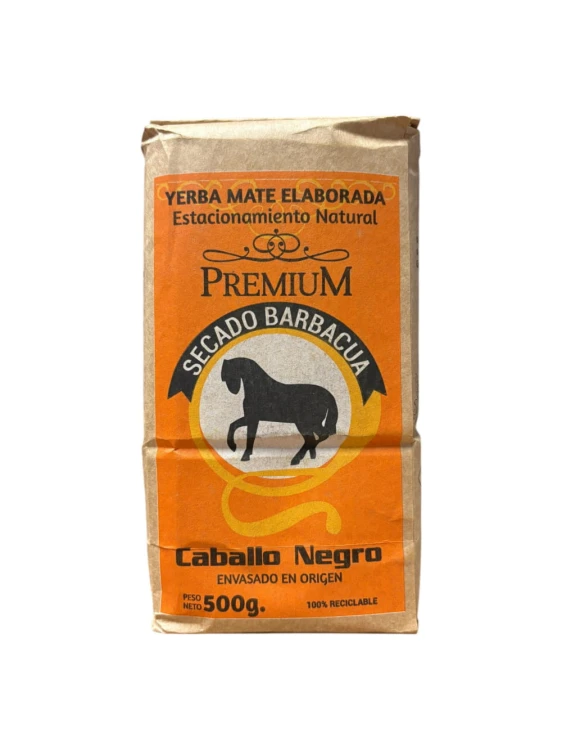 Yerba Mate Caballo Negro Secado Barbacua 500g - nowy wygląd opakowania