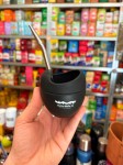 Naczynie silikonowe turystyczne Negro(czarne) z logo 190 ml - widok z bombillą la Mulata